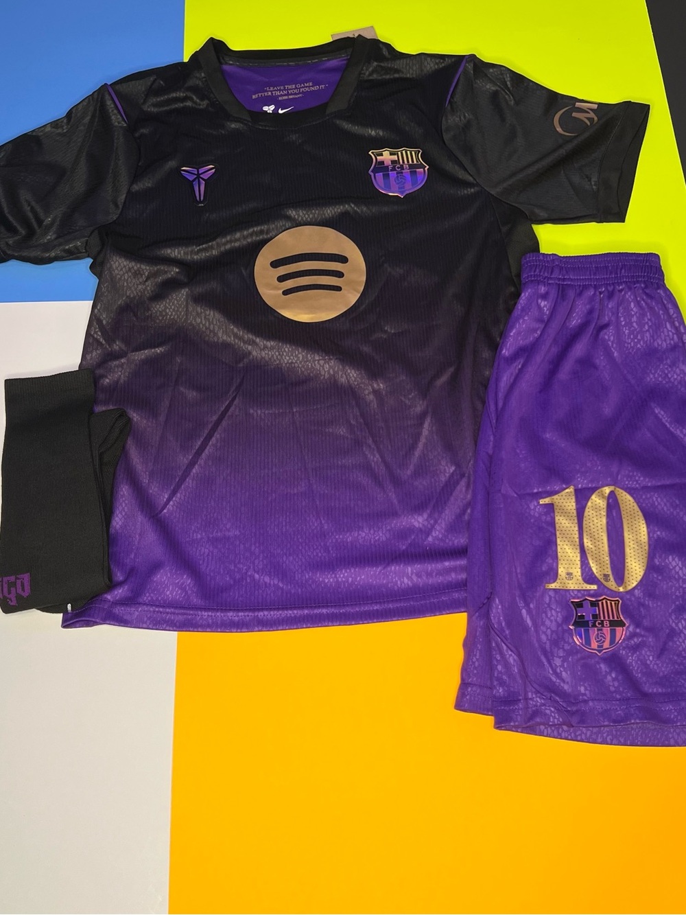 adidas Black and Purple FC Soccer Jersey and Shorts Set